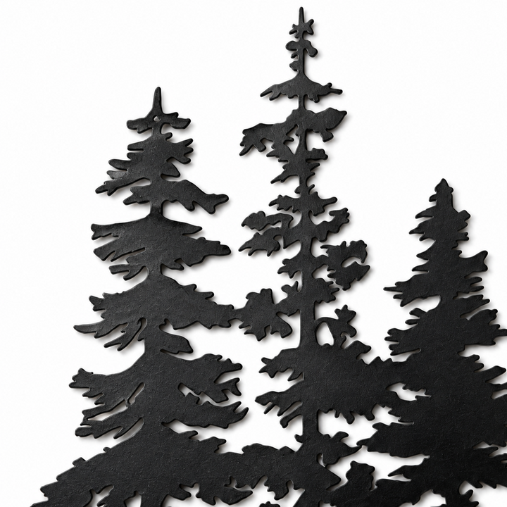 Duskgrove – Dimensional Pine Trees Metal Wall Art