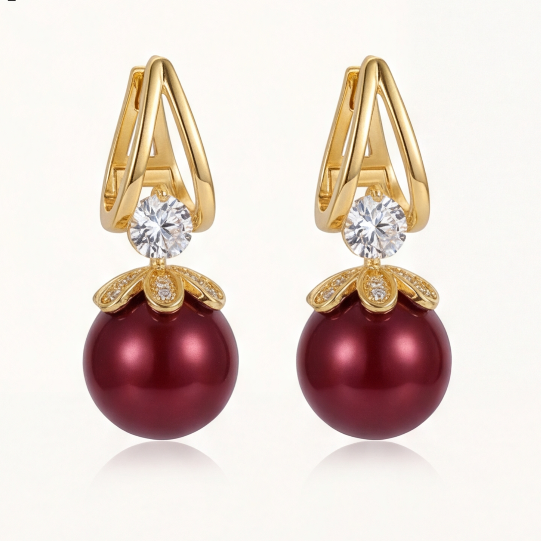Florenza – Sparkling Pearl Drop Earrings