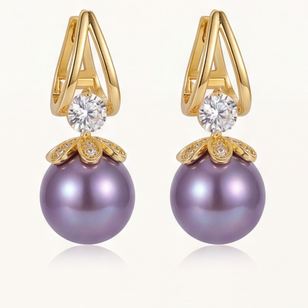 Florenza – Sparkling Pearl Drop Earrings