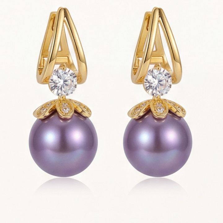 Florenza – Sparkling Pearl Drop Earrings