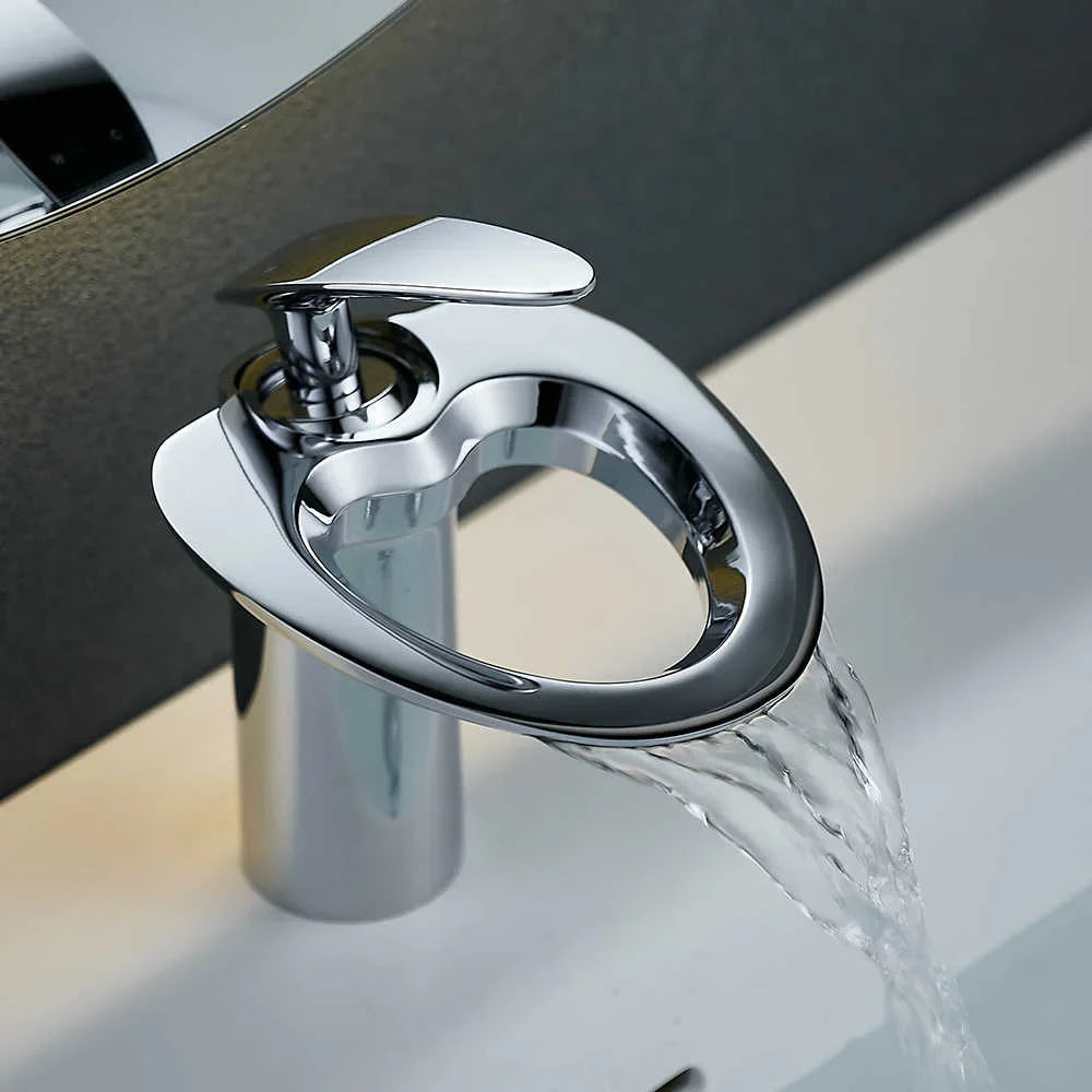 Copperflow – Waterfall Bathroom Faucet, Single Hole