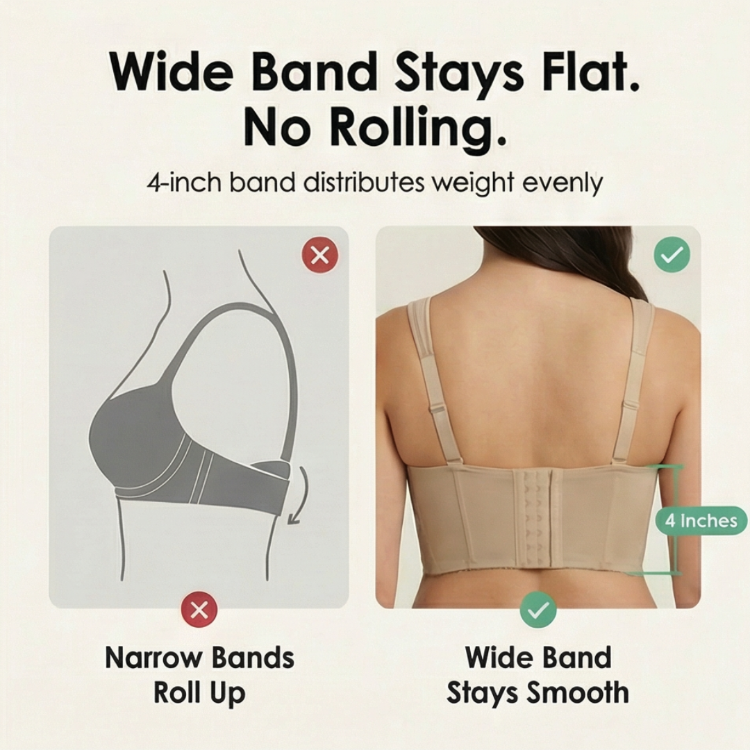 Liftara™ – Wide Band Wireless Bra with removable straps