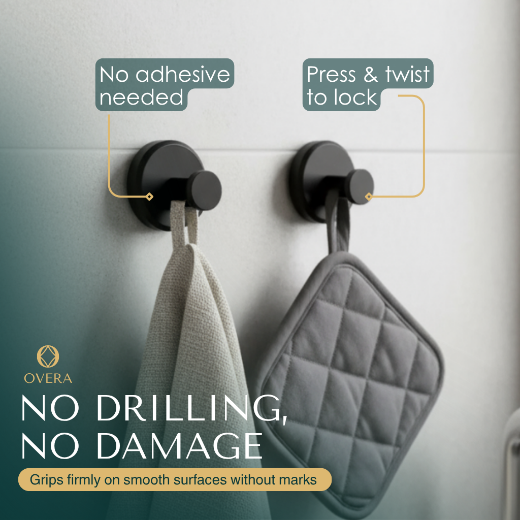 Overa - 2 Luxurious Twist-Lock Suction Hooks