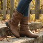 Strova - Crushed Slouch Mid Calf Boots