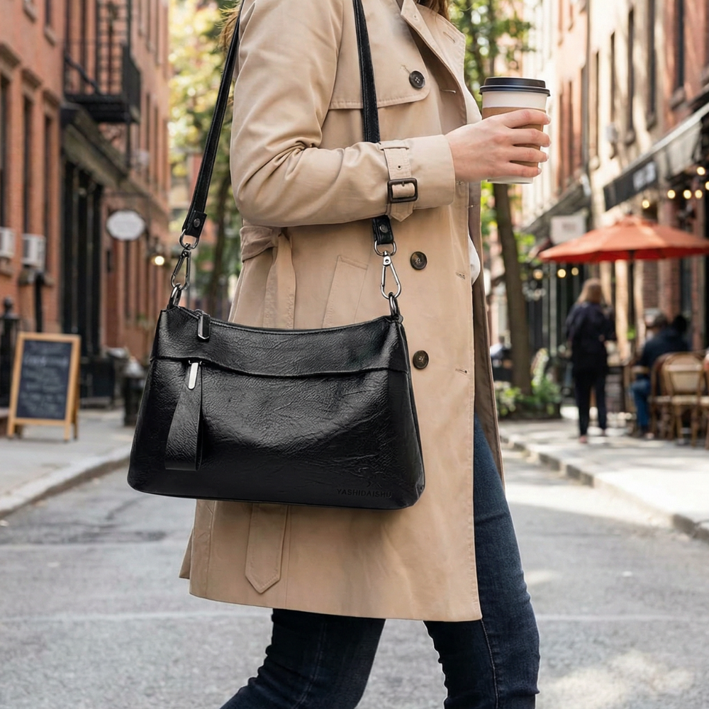 Carria - Soft Leather Crossbody With 3 Compartments – Clarendale