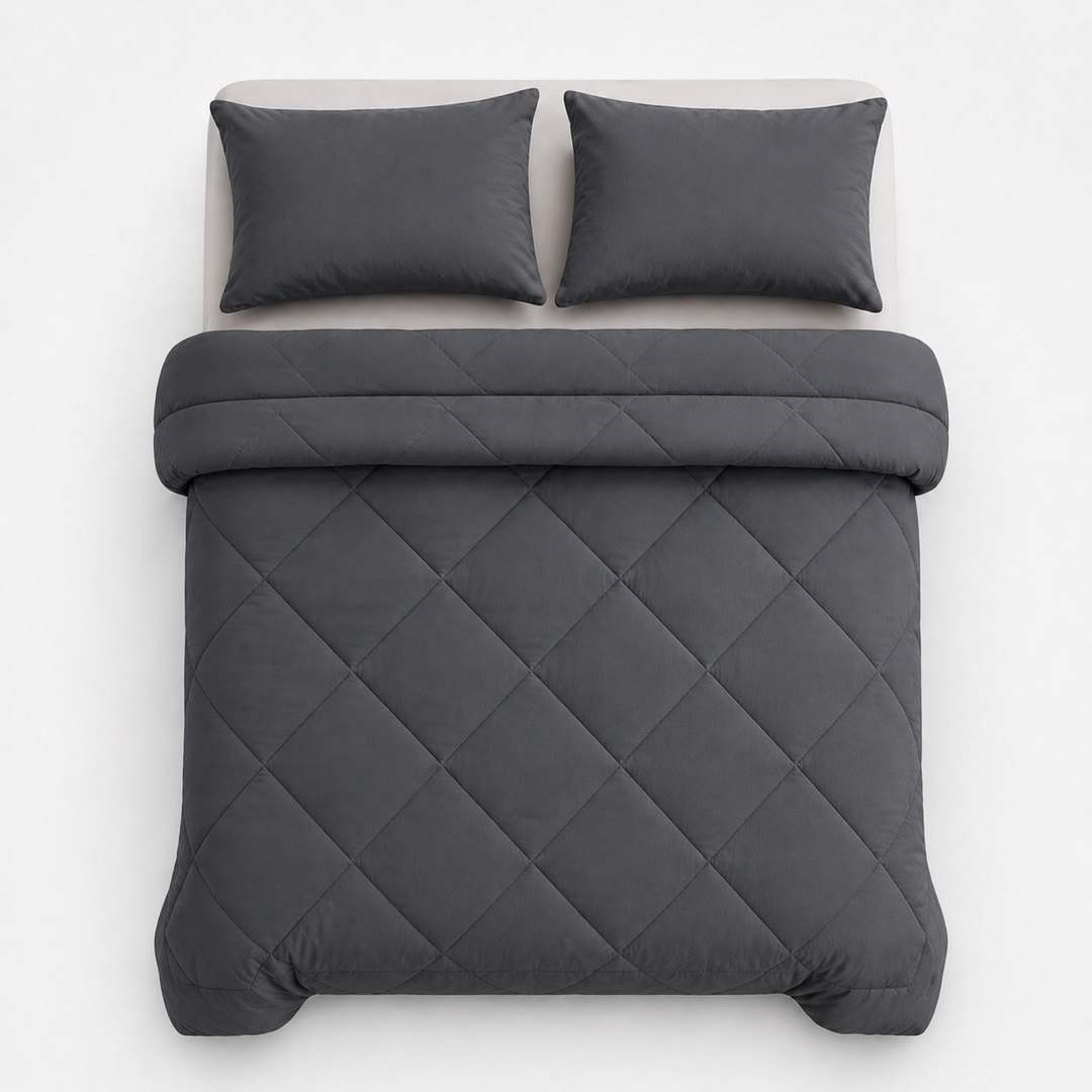 Wearbella – Diamond Quilted Charcoal Comforter Set
