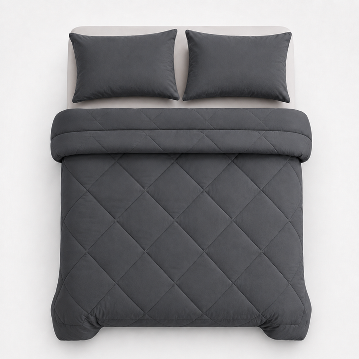 Wearbella – Diamond Quilted Charcoal Comforter Set