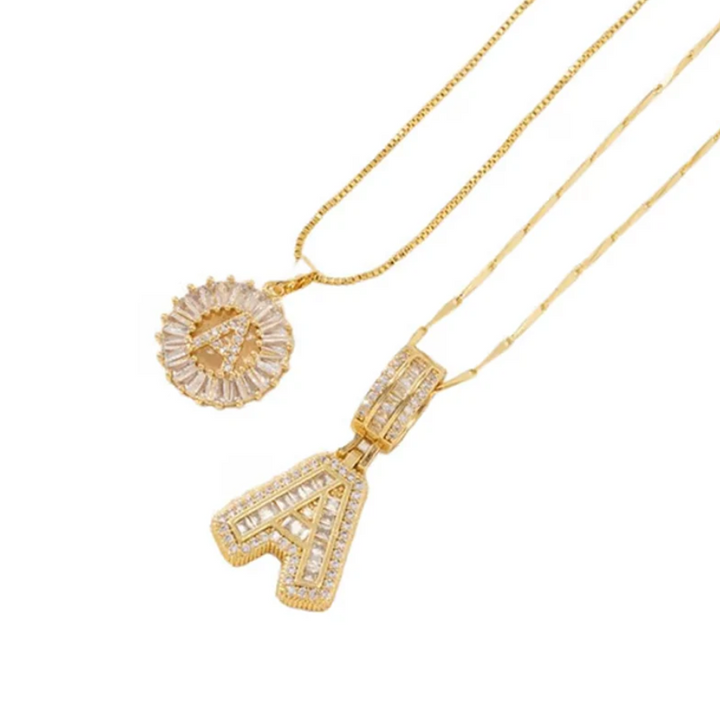 Luneria – Two-Piece Initial Pendant Necklace Set