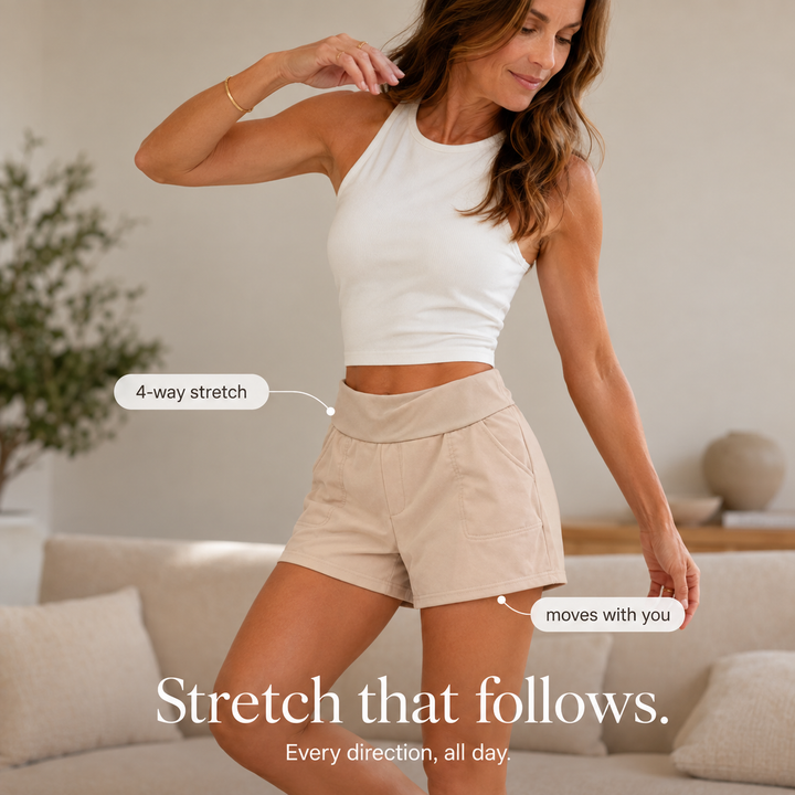 Wearbella – High Waisted Tailored Stretch Bermuda Shorts with Pockets