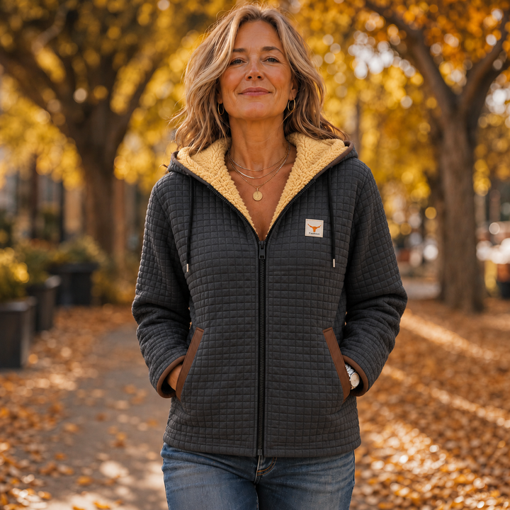 Hearthline – Waffle-Quilted Hooded Jacket