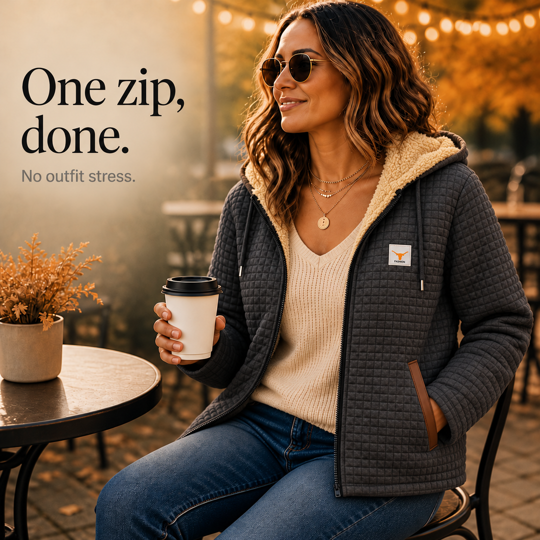 Hearthline – Waffle-Quilted Hooded Jacket