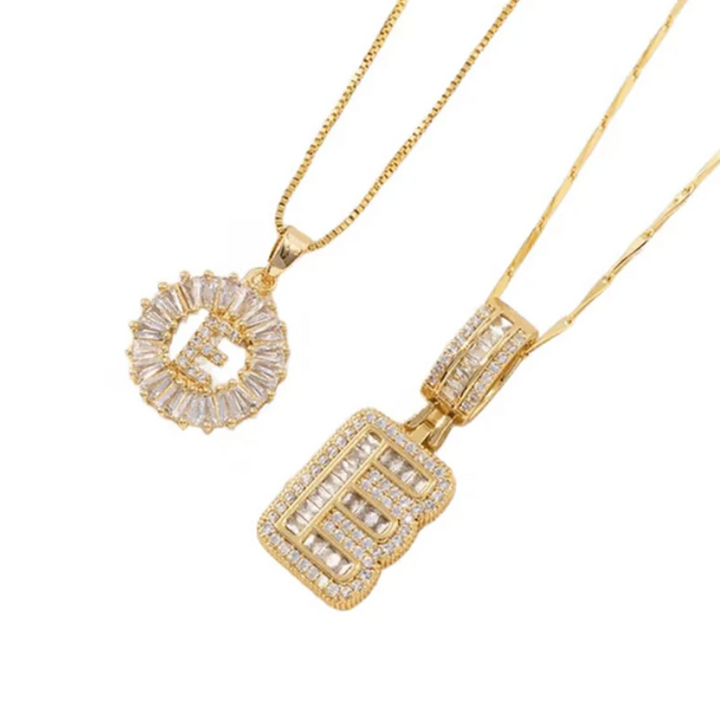 Luneria – Two-Piece Initial Pendant Necklace Set