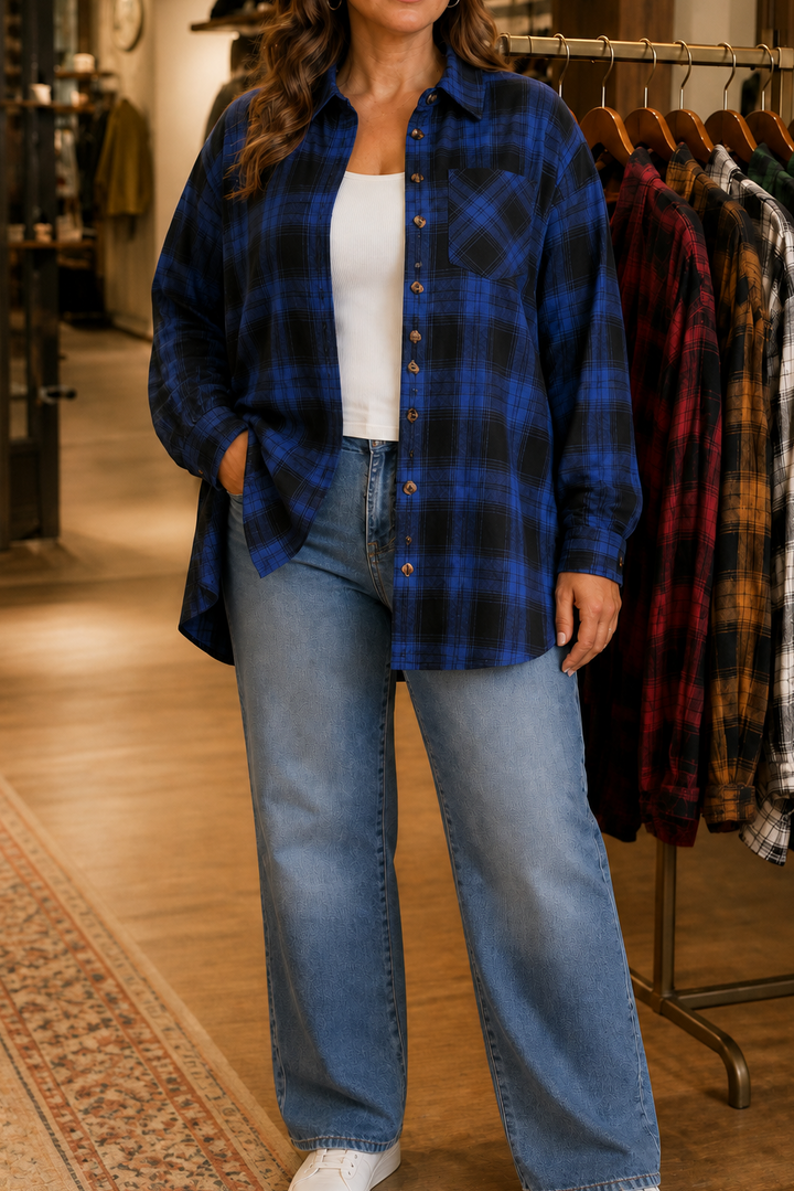 Overshirt & Co – Oversized Buffalo Plaid Flannel Shacket