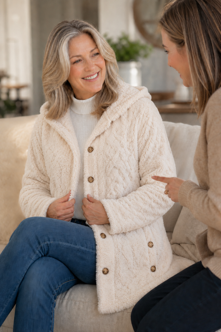Wearbella – Cable-Knit Hooded Longline Coat