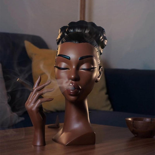 Scentra™ - Luxury Black Woman Head Incense Sculpture (50% Off)