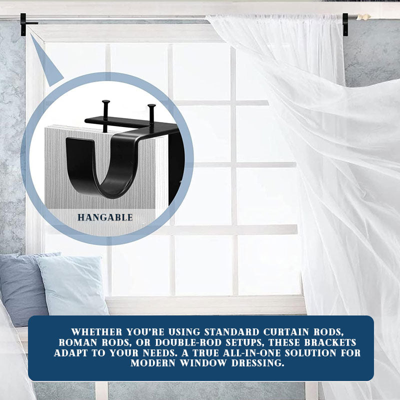 Curtava™ – No Drill Curtain Rod Holders (2 Pieces)