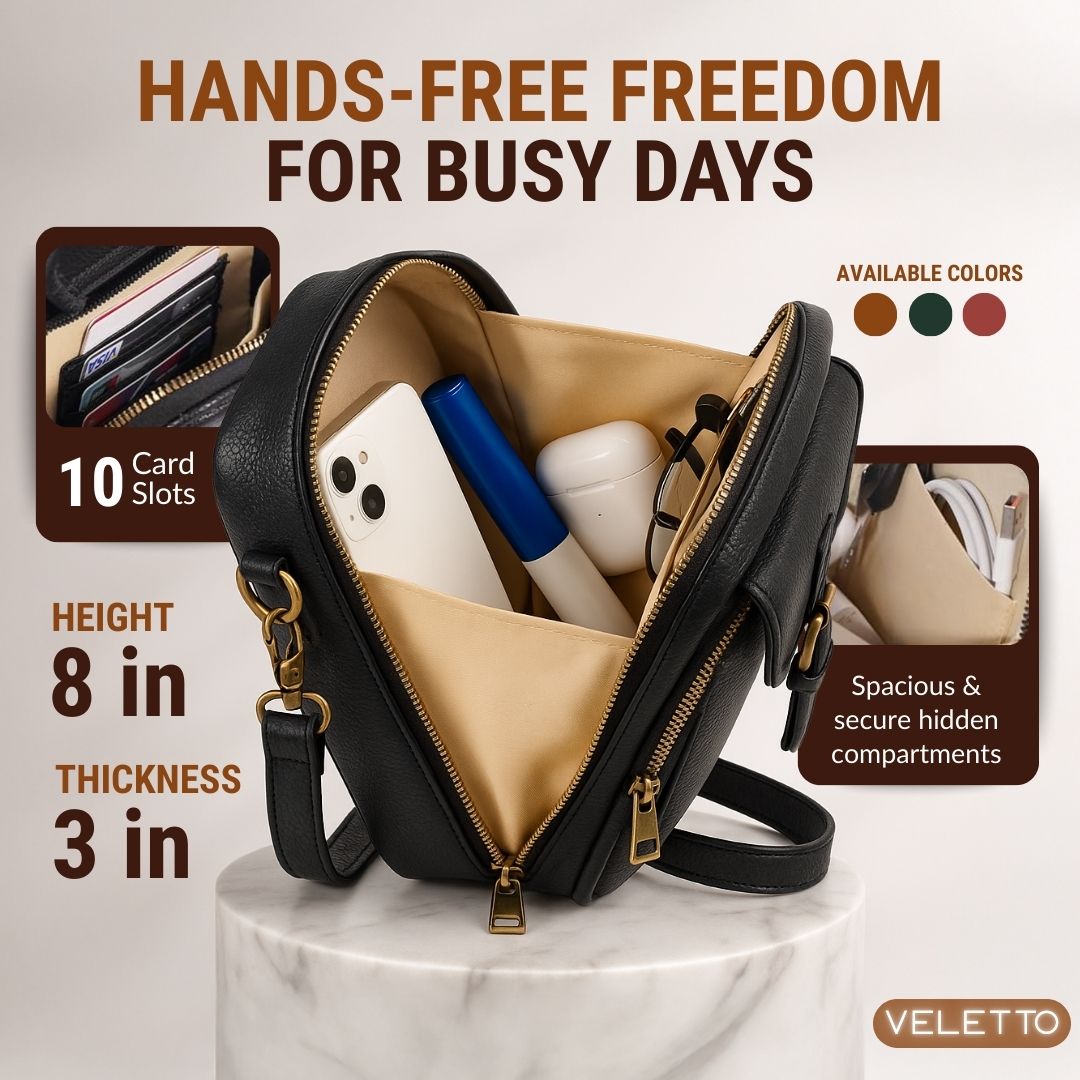 Veletto™ - Double Pocket PU Leather Organizer Bag (60% Off)