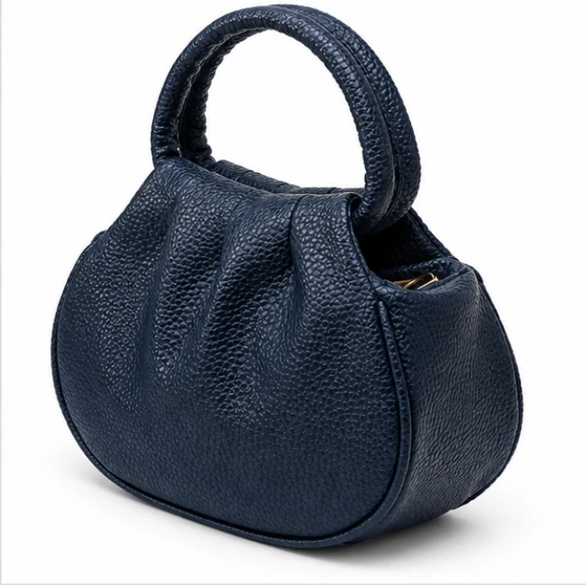 Pleatelle – Pleated Mini Handbag With Round Handles