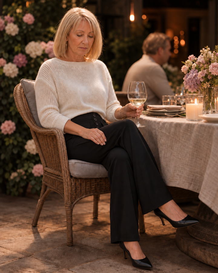Sitwell – High Waisted Buttoned Stretch Trousers