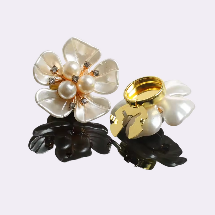 Petaline - Delicate Pearl Flower Shirt Brooch
