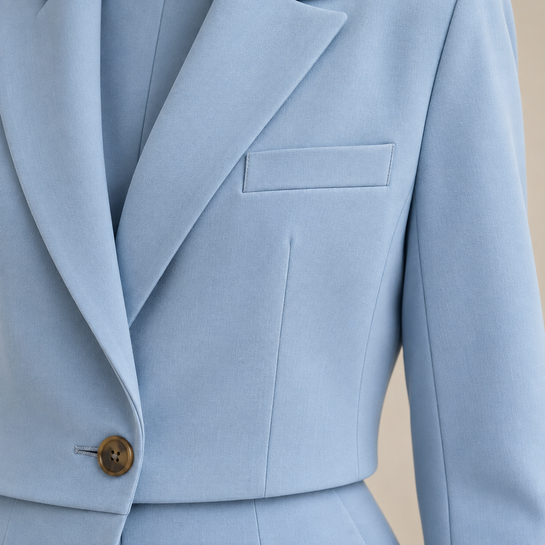 Wearbella – Notch Lapel Layered-Look Blazer And Trouser Set