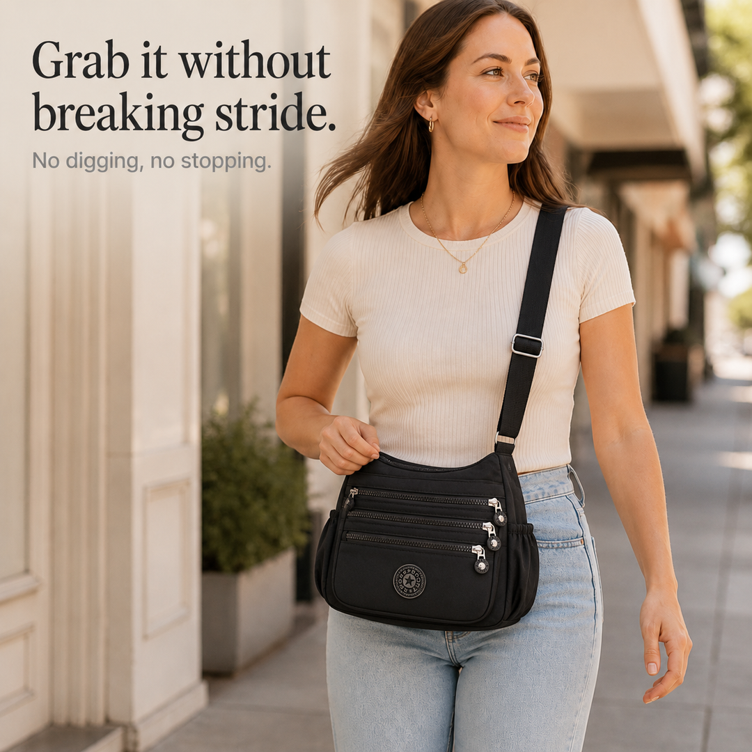 Featherglide – Lightweight Multi-Pocket Crossbody Bag