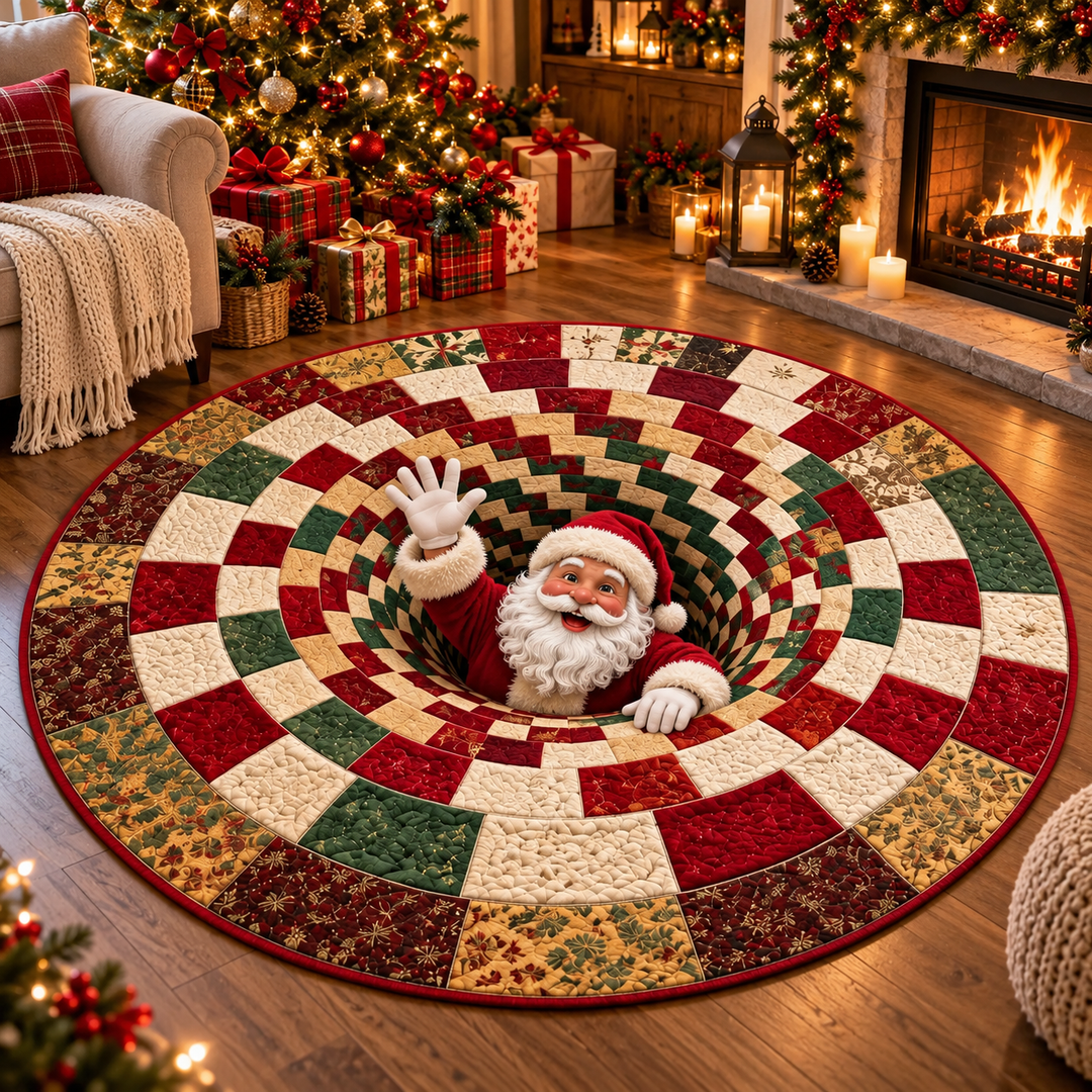 Merry Mirage – 3D Swirl Quilted Christmas Rug