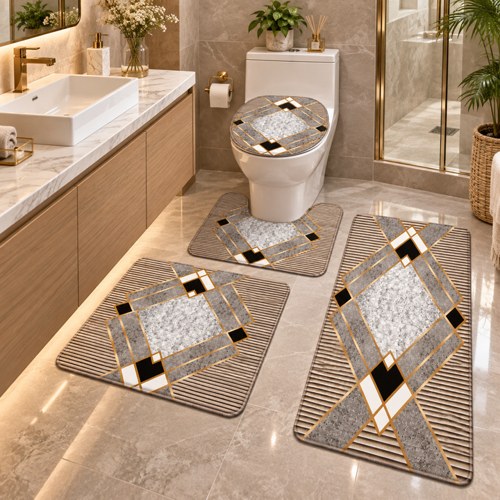 Cozyhaven – Four-Piece Plush Bathroom Rug Set
