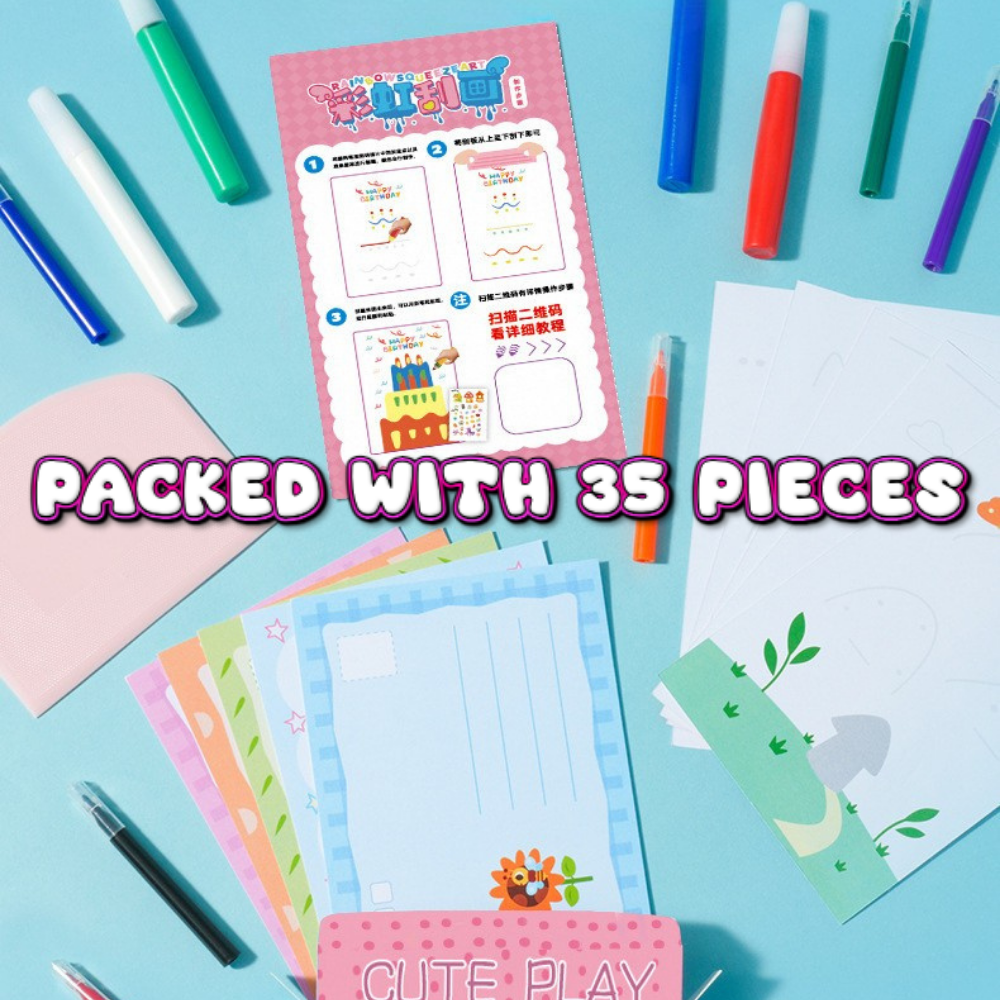 CraftWhirl™ - Colorful Scratch Painting Activity Kit