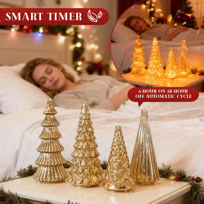 Merrydale™ – Full Set Glowing Mercury Glass Christmas Trees (50% Off)