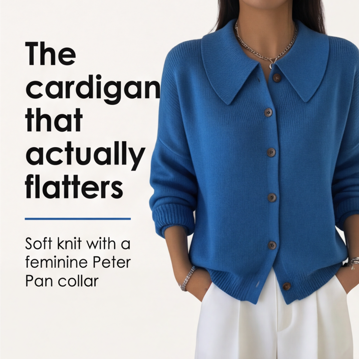 Collete – Women's Soft Knit Cardigan with Peter Pan Collar
