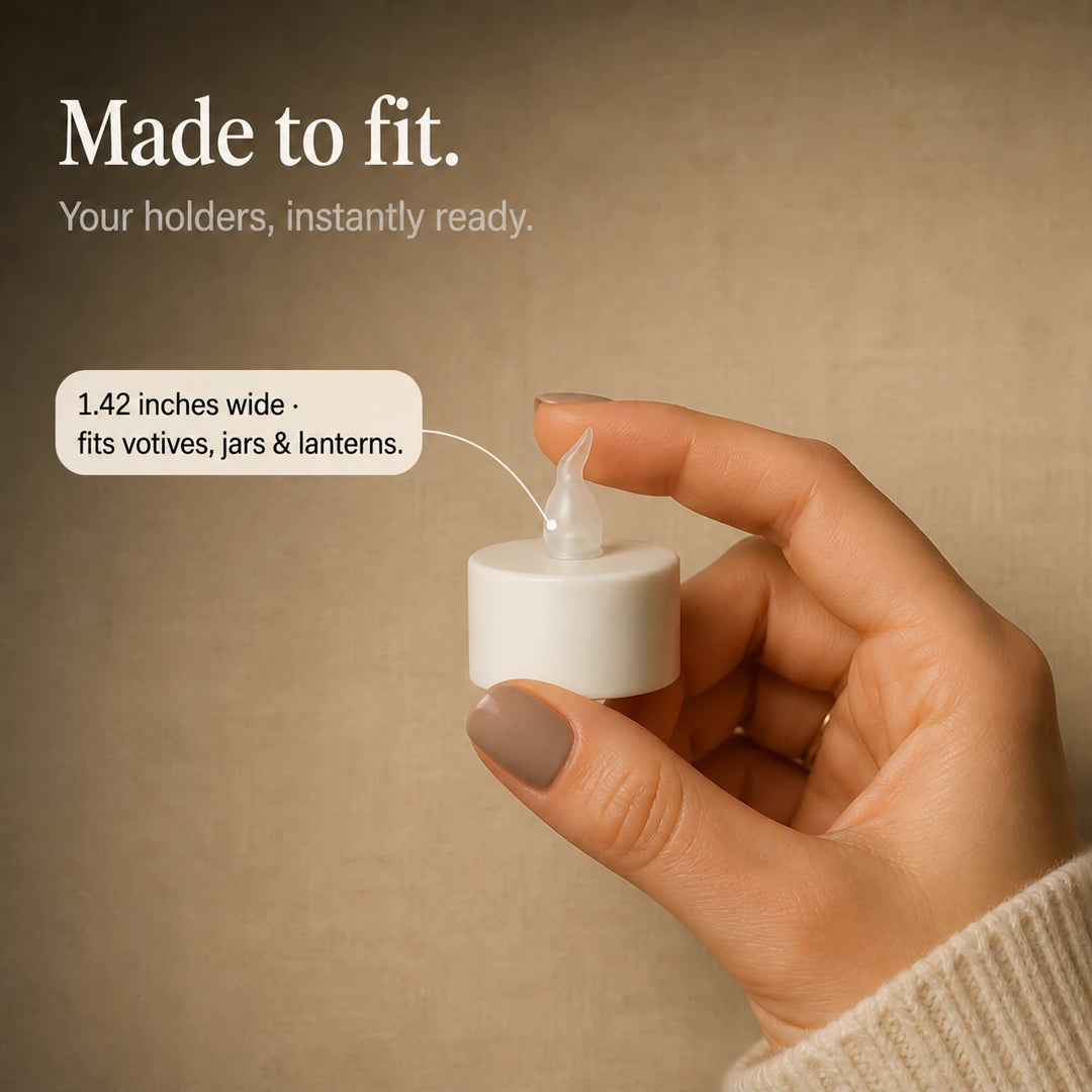 Glowlet – Warm Flame-Shaped LED Tea Light Candles (12-Pack)