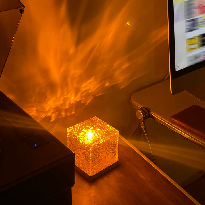 AuraCube - Minimalist LED Cube Lamp, Ambient Table Light