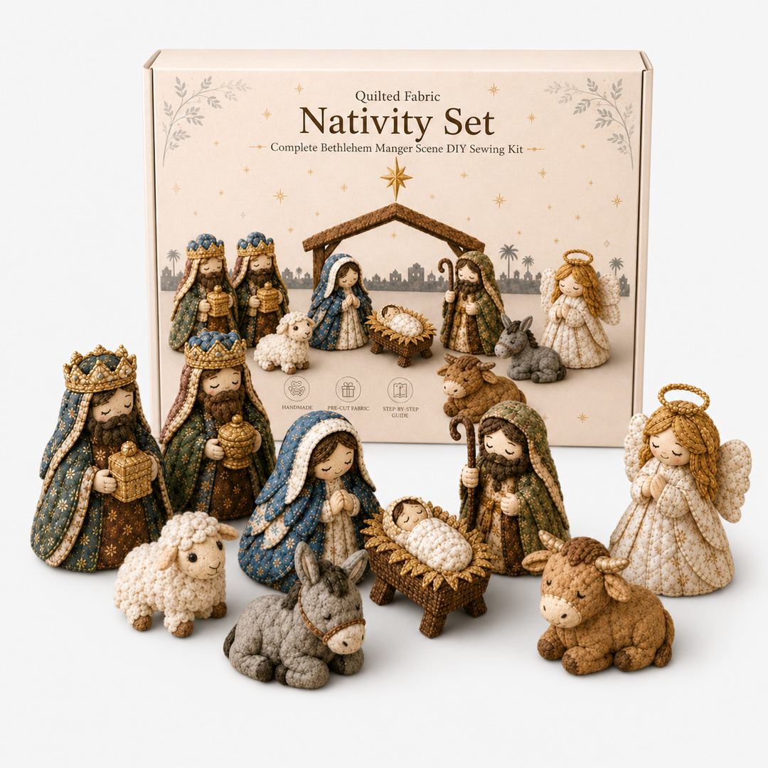 Heirloom & Hollow – Patchwork Fabric Nativity Sewing Kit