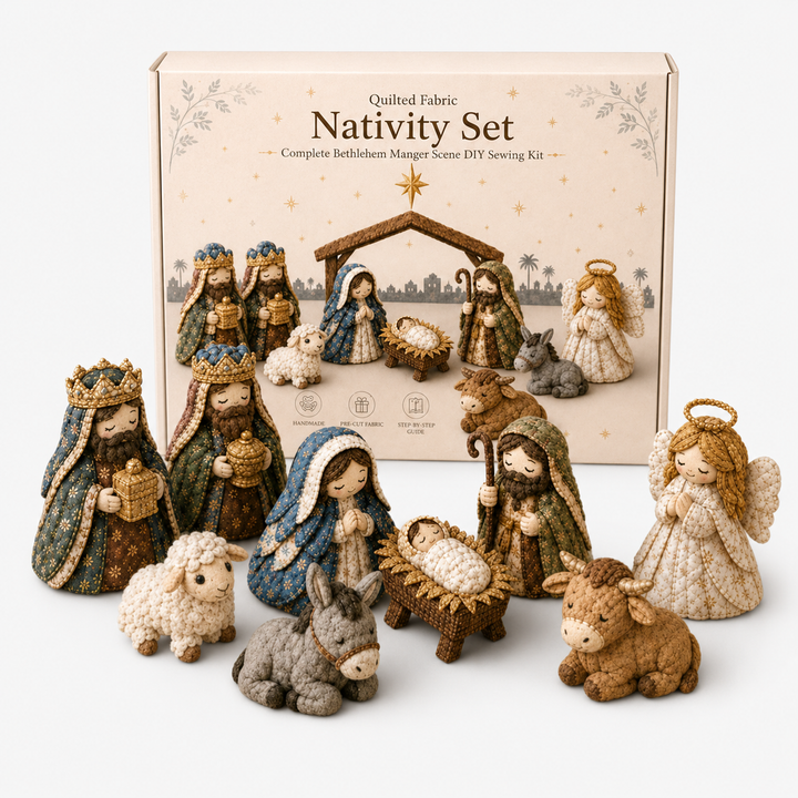 Heirloom & Hollow – Patchwork Fabric Nativity Sewing Kit