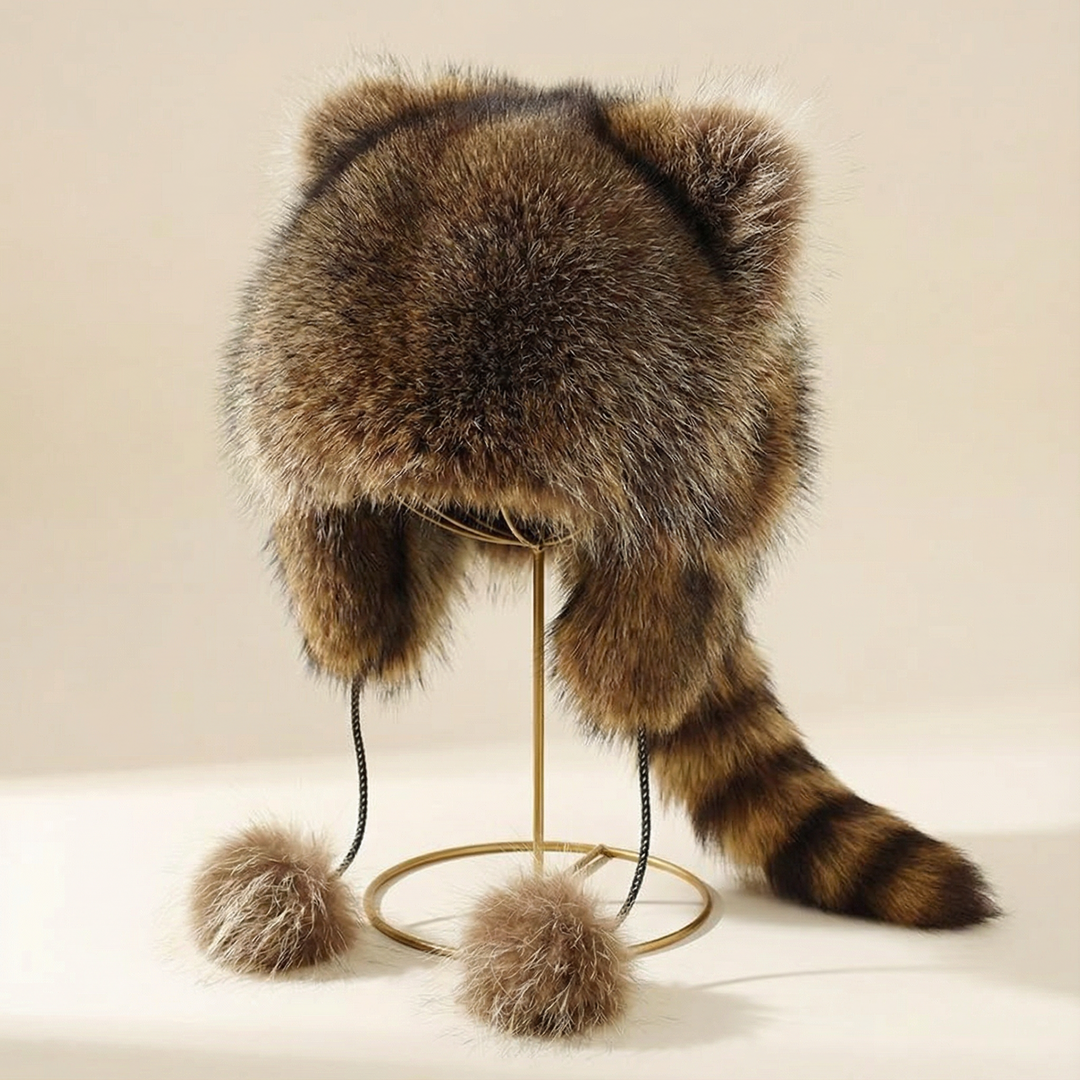 Wildera™ – Plush Faux Fur Raccoon Hat – Clarendale