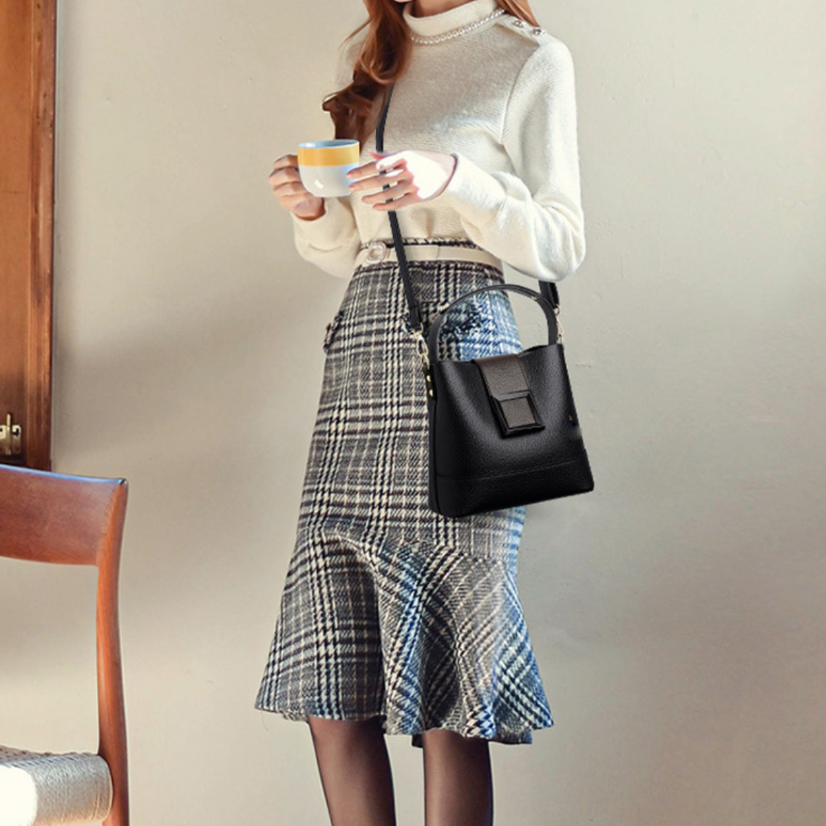 Ellabour™ – Structured Buckle Soft PU Leather Bag (60% Off)