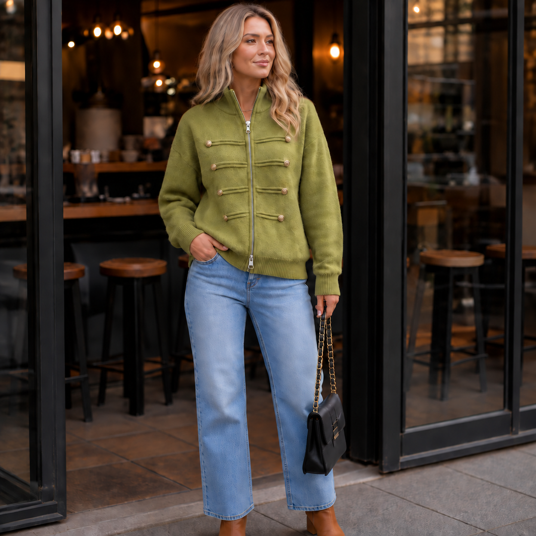 Wearbella – Double-Zip Ribbed Knit Jacket