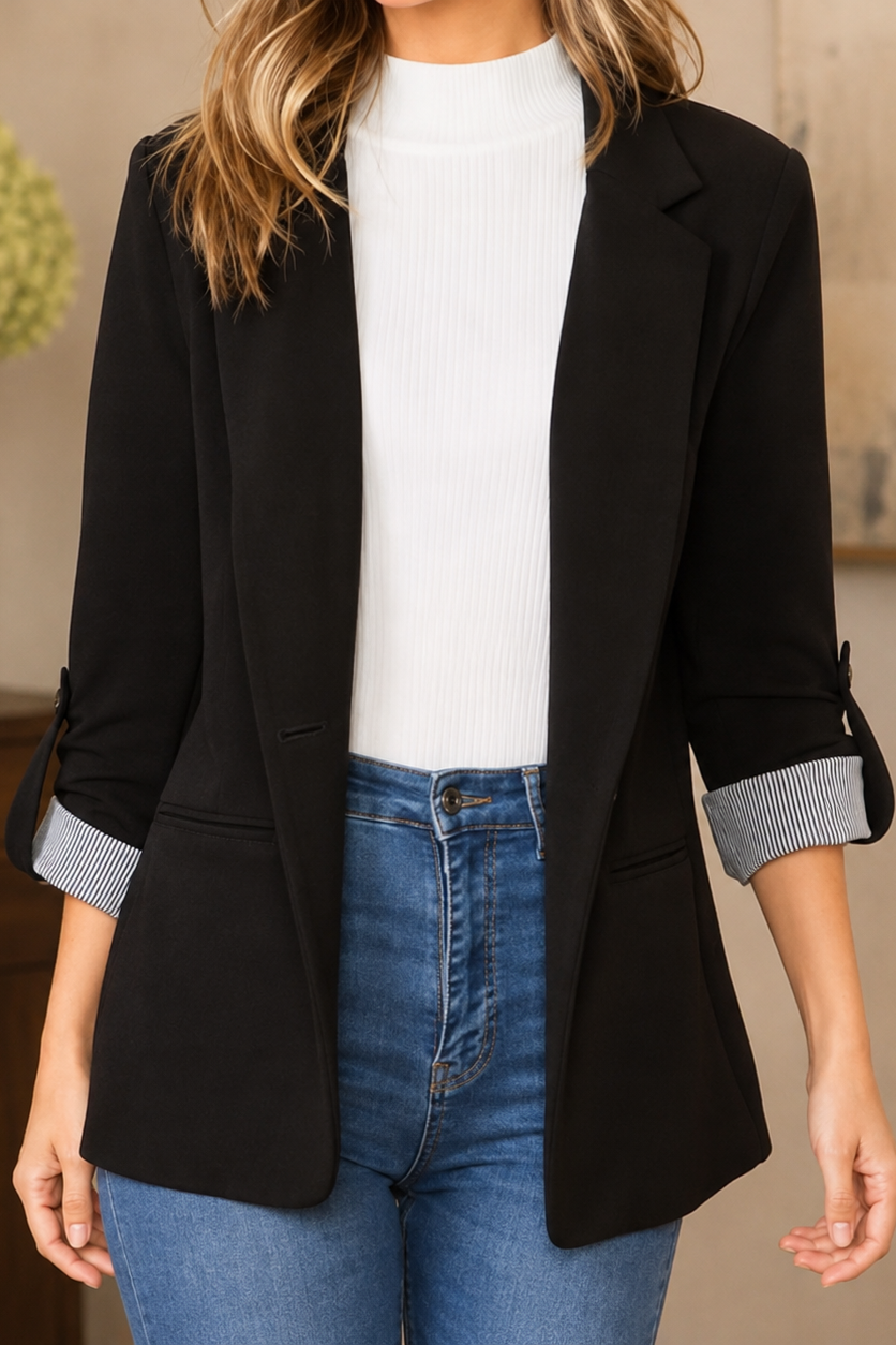 Structria – Soft-Knit Structured Lapel Blazer Cardigan