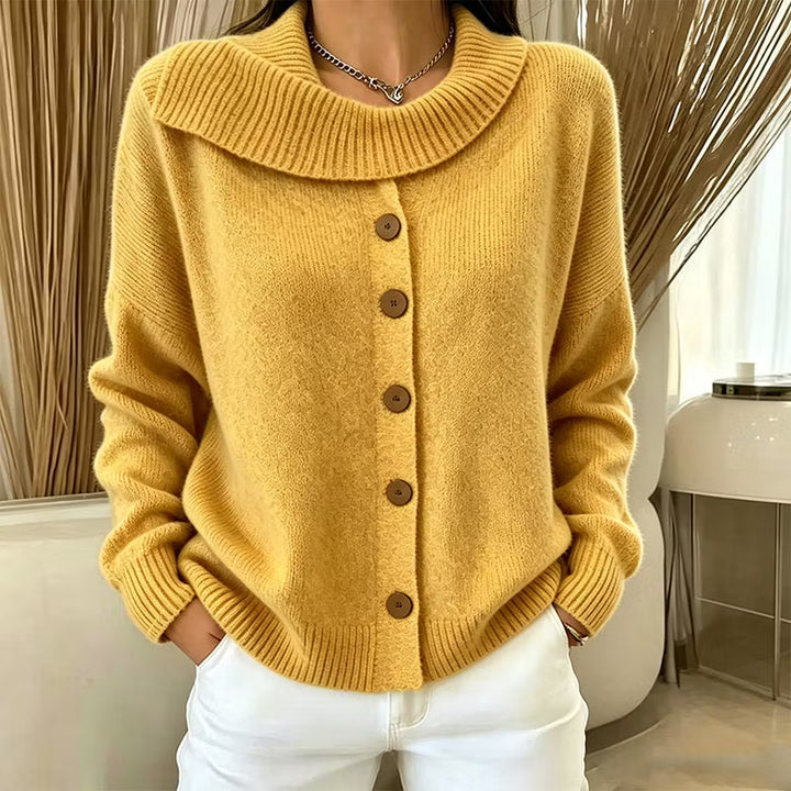 Draperie – Oversized Waterfall Collar Knit Cardigan
