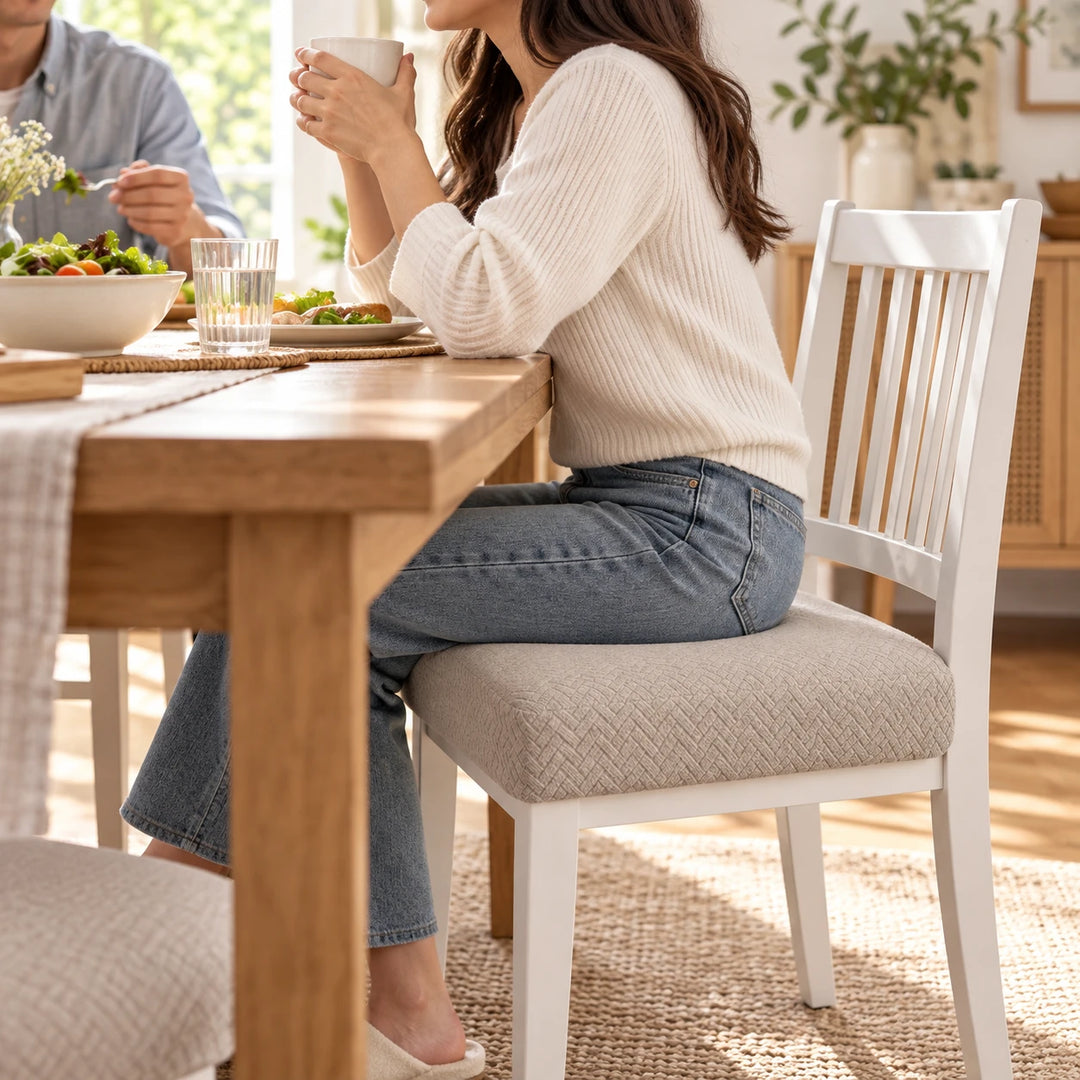 Jacquard Haven – Waterproof Stretch Jacquard Dining Chair Seat Cover