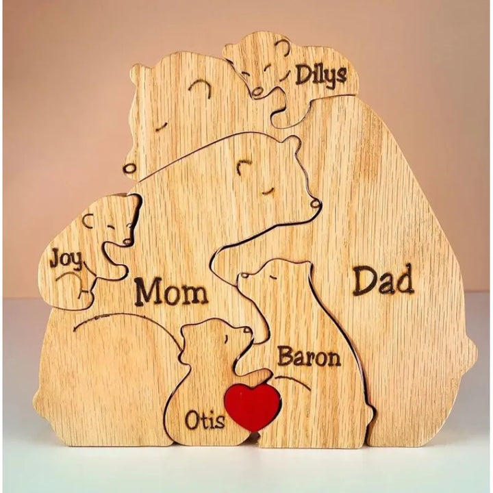 Cubunity – Personalized Wooden Bears Family Puzzle