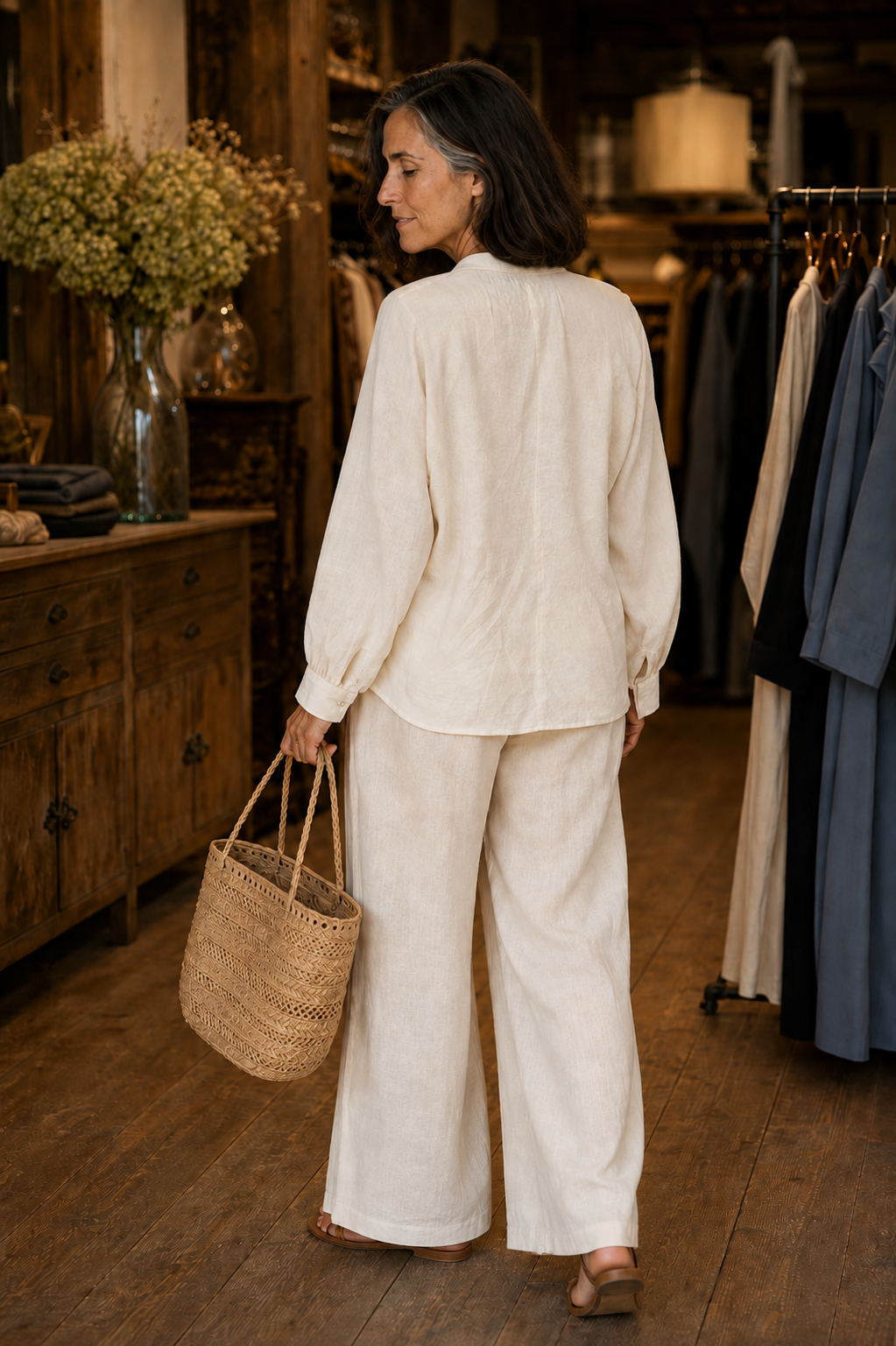 Wearbella – Wide-Leg V-Neck Two-Piece Set