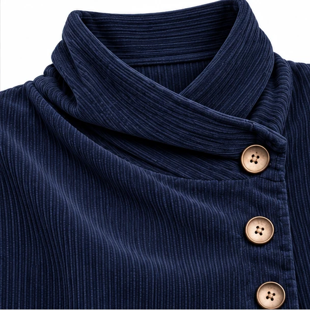 Everlayer – Draped Neck Asymmetrical Button-Front Top