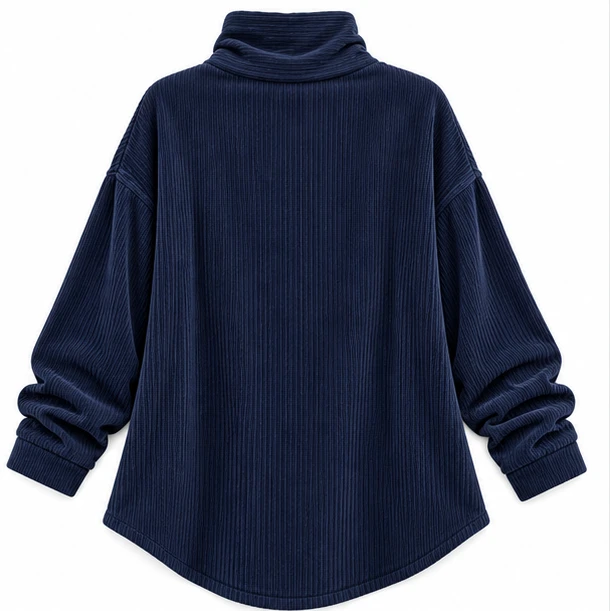 Everlayer – Draped Neck Asymmetrical Button-Front Top