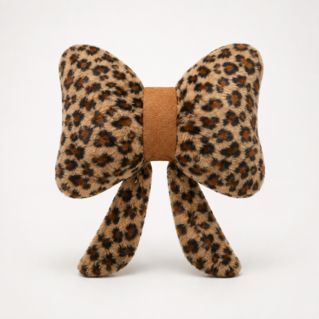 Bowvelle – Leopard Print Bowknot Throw Pillow
