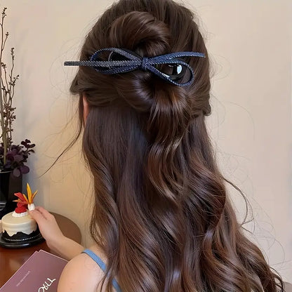 Velina™ – Denim Bow Twist Clip  (1+1 Free)