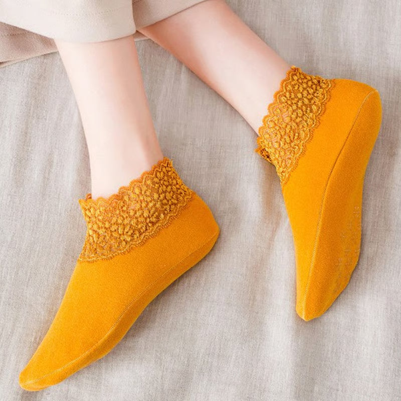 Feeluxe™ – Warm Lace Trim Anti-Slip Socks (1+2 Free)