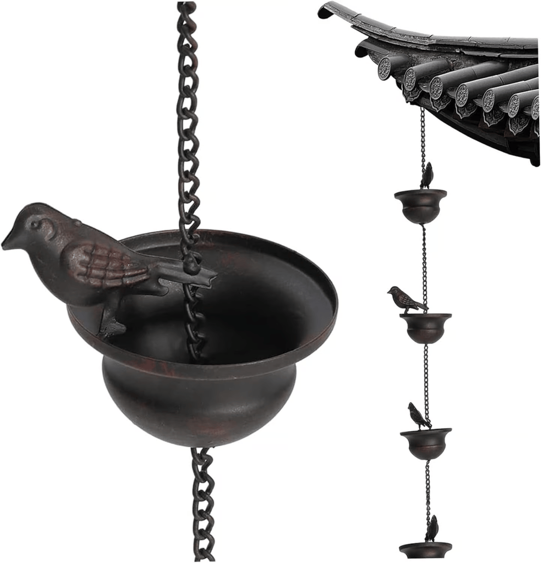 RainPerch – Bird Rain Chain for Garden Charm