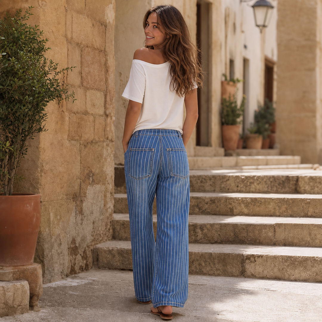 Longleg Denim Co. – Wide-Leg Drawstring Denim look Pants